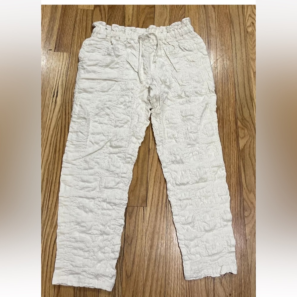 Hatch  Women’s THE PAPERBAG PANT Ivory Drawstring Size 2 NWT